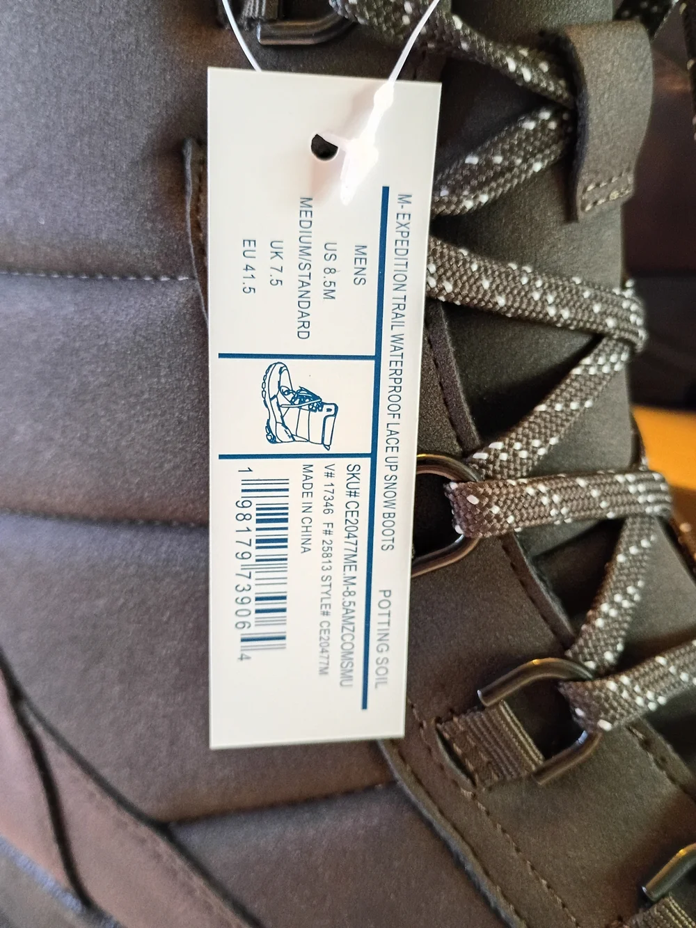 Lands' End Men's Brown Insulated Lace-Up Winter Boots - Picture 3 of 7